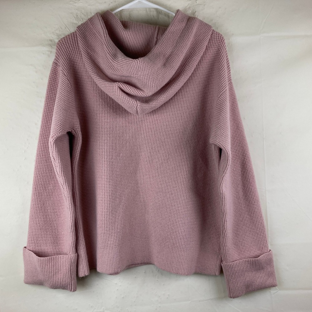 NWT Ann Taylor Hooded Sweater Womens S Pink Waffle Knit Pullover - Picture 6 of 6